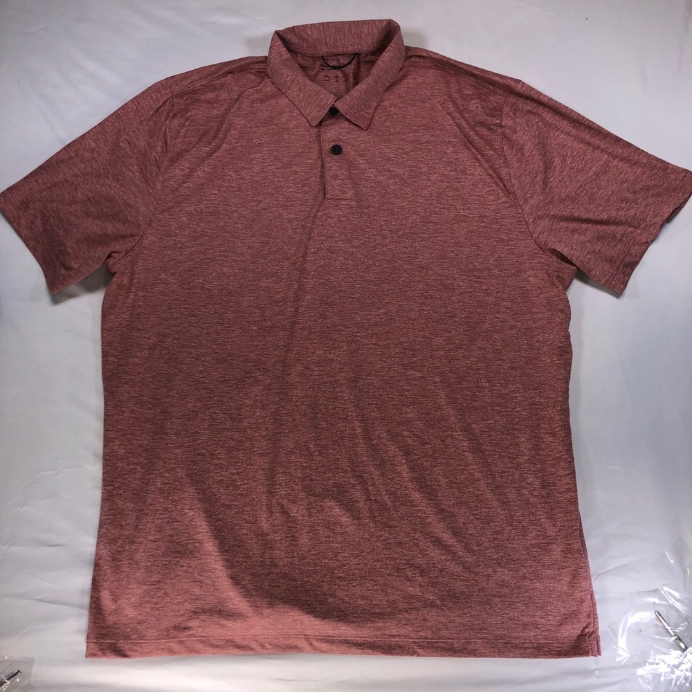 Abercrombie & Fitch Soft Knit Polo Shirt XXL Heather Red Pink Moisture Wicking